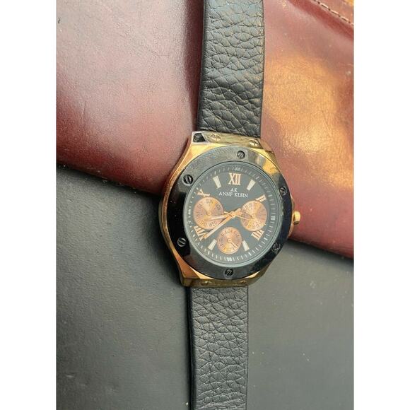 Women's 40mm Anne Klein AK Watch 10/8288, Rose Gold Tone, Leather Band - Picture 3 of 3